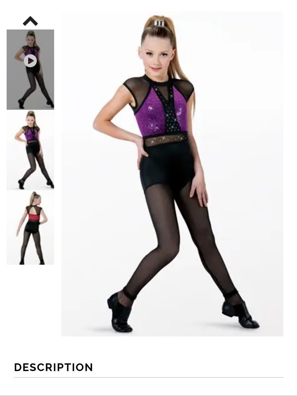 Weissman Purple and Black Sequin Dance Costume